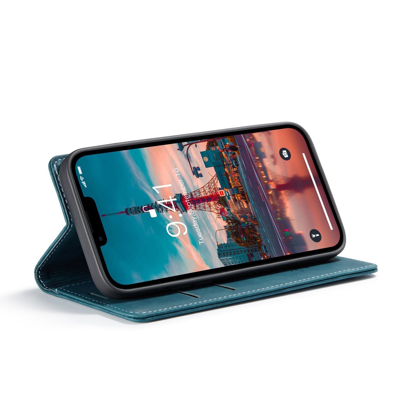 Cover & Protezioni schermo: iPhone 15 Plus - étui à rabat support portefeuille Bleu – Nuovo e nell'imballaggio originale da Morges venduto da DigiAC 3