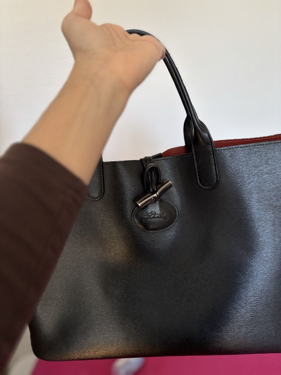 Longchamp Borse da donna: Longchamp Tasche,Leder-Version / Schwarz & innen Rot – Usato da Zürich venduto da mgu_s6k6 1