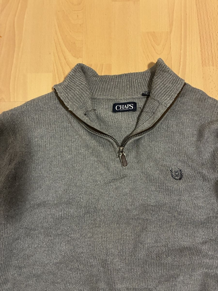 Maglioni & Felpe: Herren Pullover Chaps 1/4 Zip Grau Grösse L guter Zustand – Usato da Möhlin venduto da cap_x66n 1