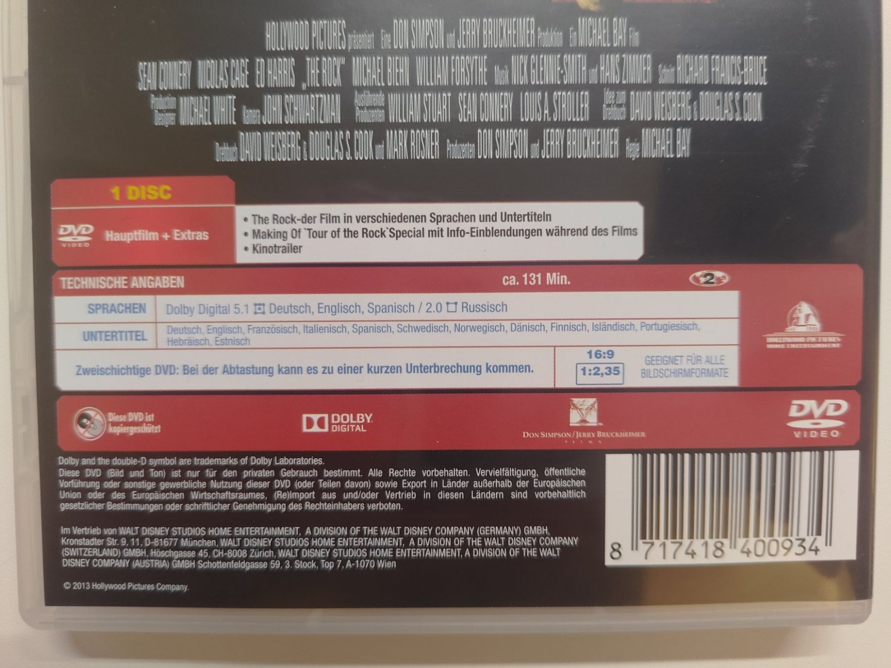 Tutti i DVDs: The Rock - Entscheidung auf Alcatraz – Usato da Liestal venduto da Kratzilla 3