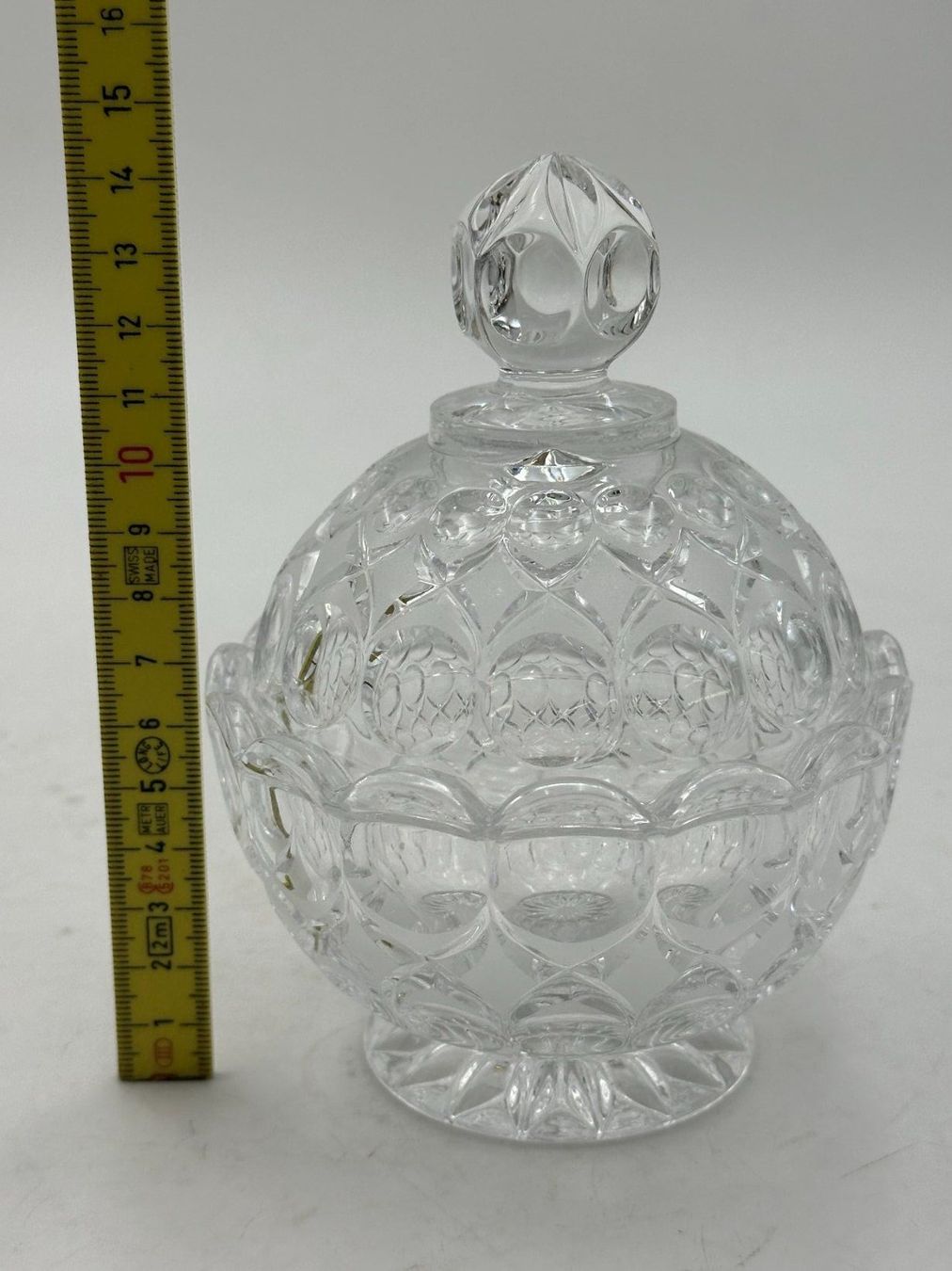 Zuccheriere: Kristallglas mit Deckel, Zuckerdose, Bonbonniere – Usato da Luzern venduto da Lager6640 6