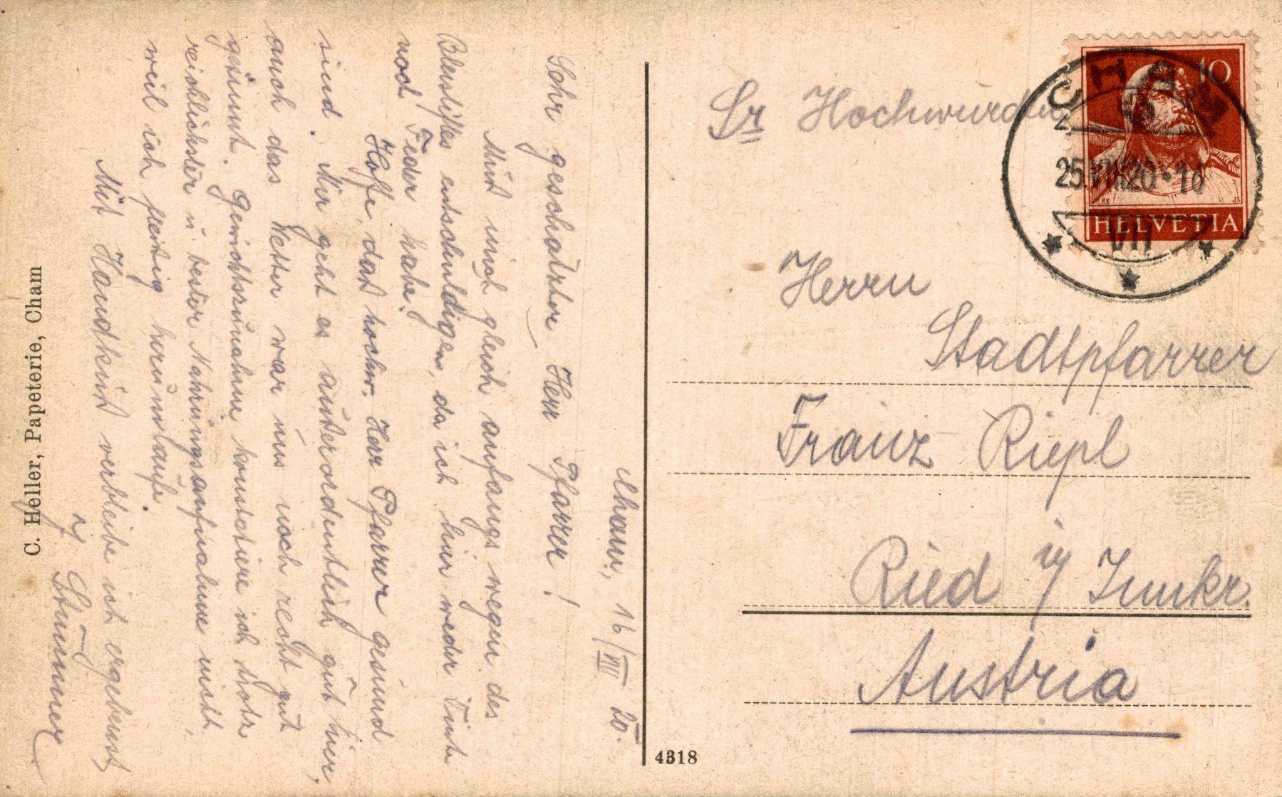 Cartoline postali: Cham mit Rigi – Usato da Bronschhofen venduto da Astore 1