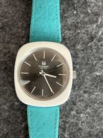 Tissot Armbanduhr weiss schwarz mit blauem Armband
