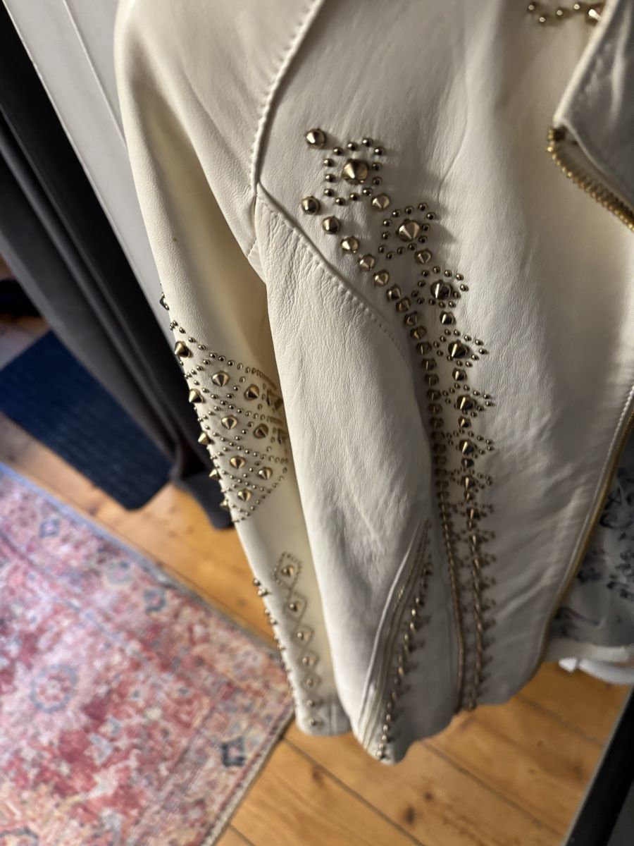 Philipp Plein Giacche: Philipp Plein Lederjacke,  Grösse 36,vanille – Nuovo (secondo la descrizione) da Kaltbrunn venduto da Modern 1