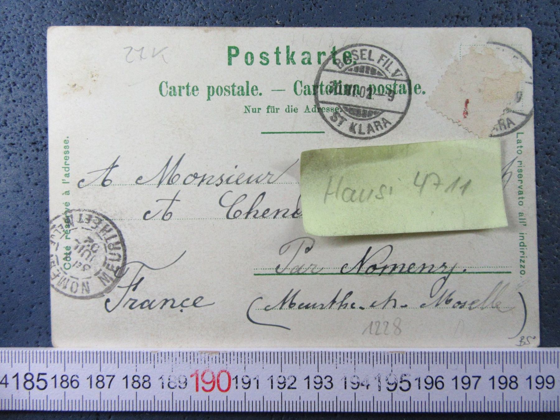 Cartoline postali: BASEL 1902 3BILD-LITHO AK-BS – Usato da Ettingen venduto da Hausi4711 1