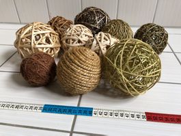 10 Decokugeln aus Natur Materalien