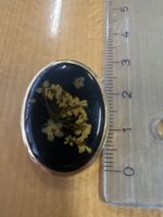Vintage Anhänger mit echten Blumen, Goldfarben,