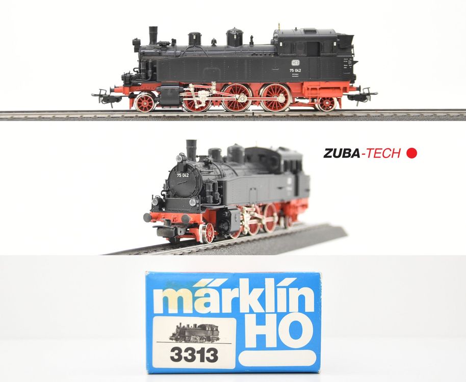 Märklin 3313 Dampflok BR 75 DB H0 WS Analog mit OVP (Gebraucht) in St ...