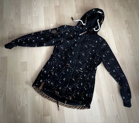 Schwarze Damen Jacke mit Sternen