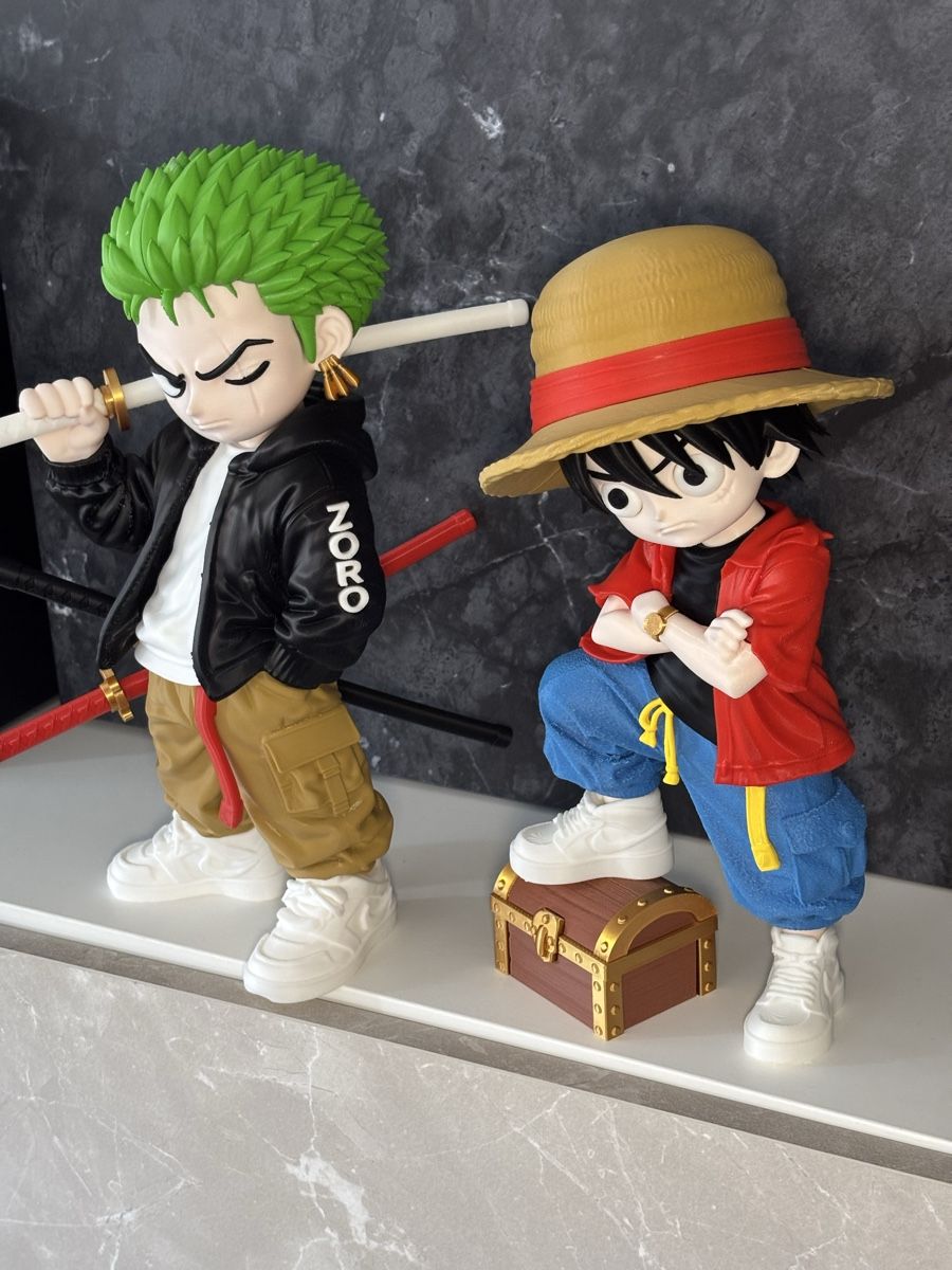 Statuette: Coppia statuine Zoro 34cm e Monkey D.Luffy 31cm One Piece  – Usato da Chiasso venduto da cra_q5rf 1