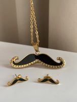 Mustache Necklace & Earrings Set