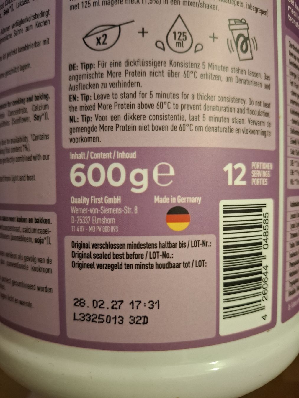 More Nutrition Cibi & Specialità: More Protein Sahne 600g ungeöffnet – Nuovo e nell'imballaggio originale da Birsfelden venduto da _ramona_luethi_ 3