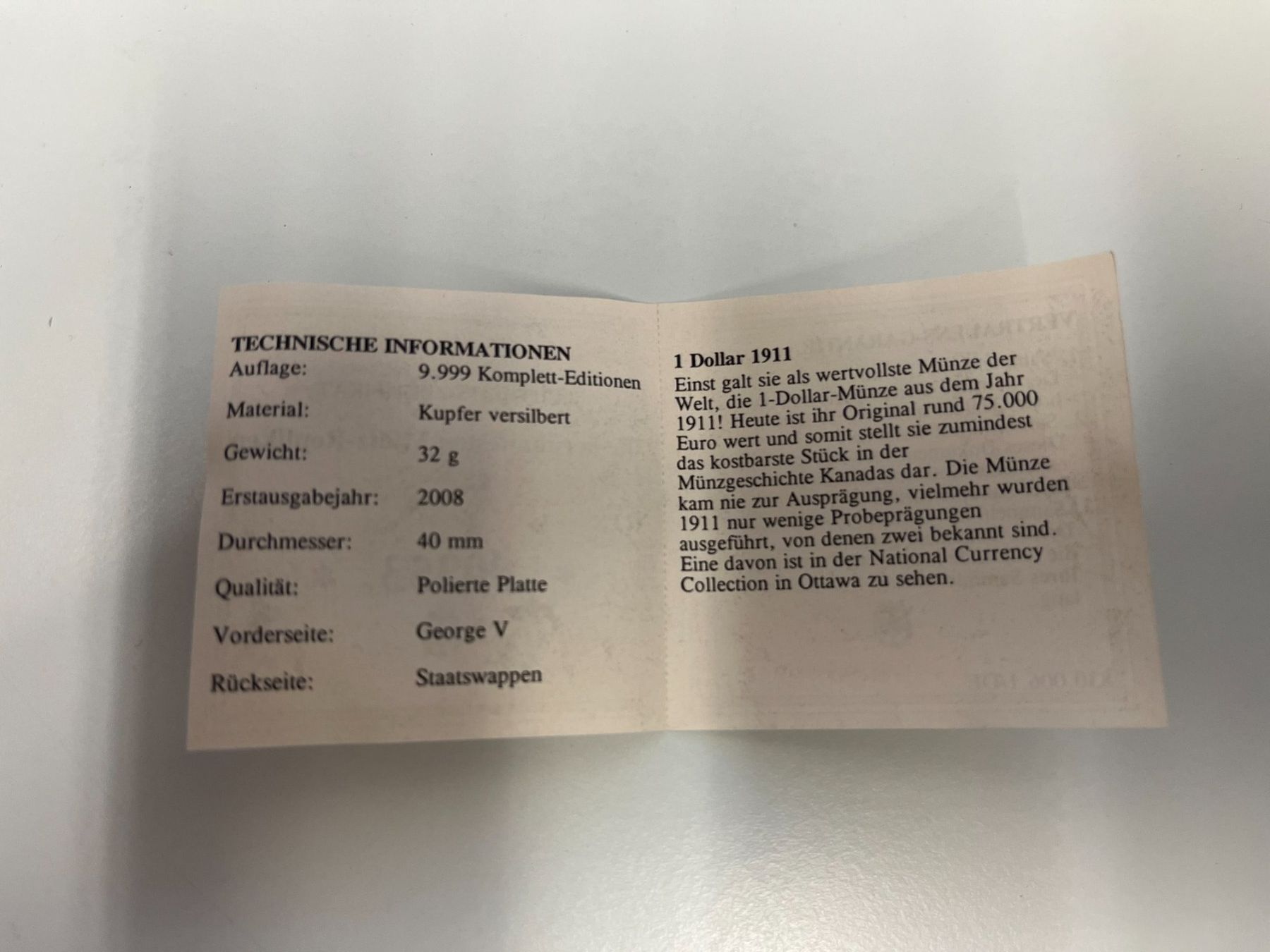 Tutti le monete: 1 Dollar 1911 Replik – Nuovo e nell'imballaggio originale da Emmenbrücke venduto da DanielStulz62 3