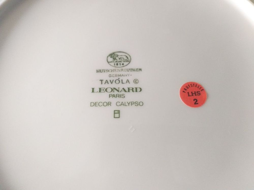 Assiette à Dîner Hutschenreuther Leonard Paris 'Bénarès' - 10 1/4" - Porcelaine Signée 1994 - Occasion