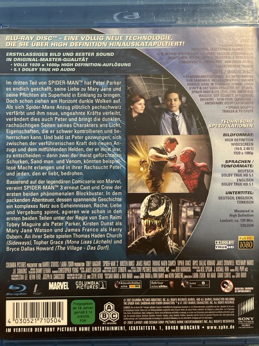 Tutti i DVDs: Spider-Man 3  (2007) – Usato da Waldenburg venduto da Gonzo8 1