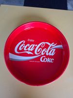 Serviertablett Coca-Cola rund rot Metall gebraucht