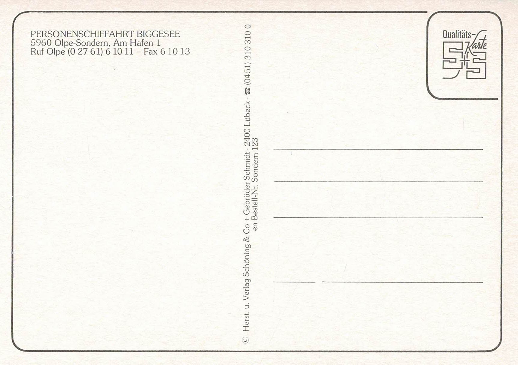 Cartoline postali: Ansichtskarte Motorschiff "Westfalen" Biggesee – Usato da Ebmatingen venduto da desalli 1