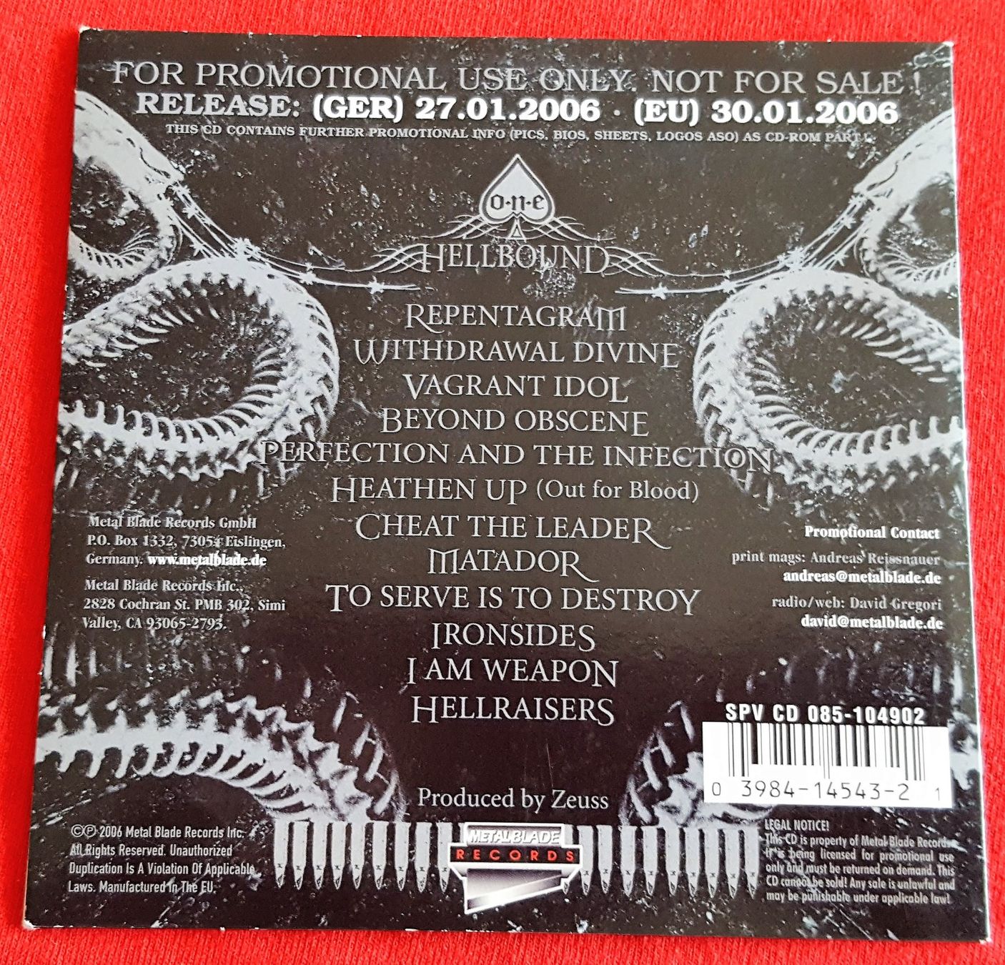 CDs: Demiricous – One (Hellbound) - CD - 2005 – D'occasion à Uster par Zardodel 1
