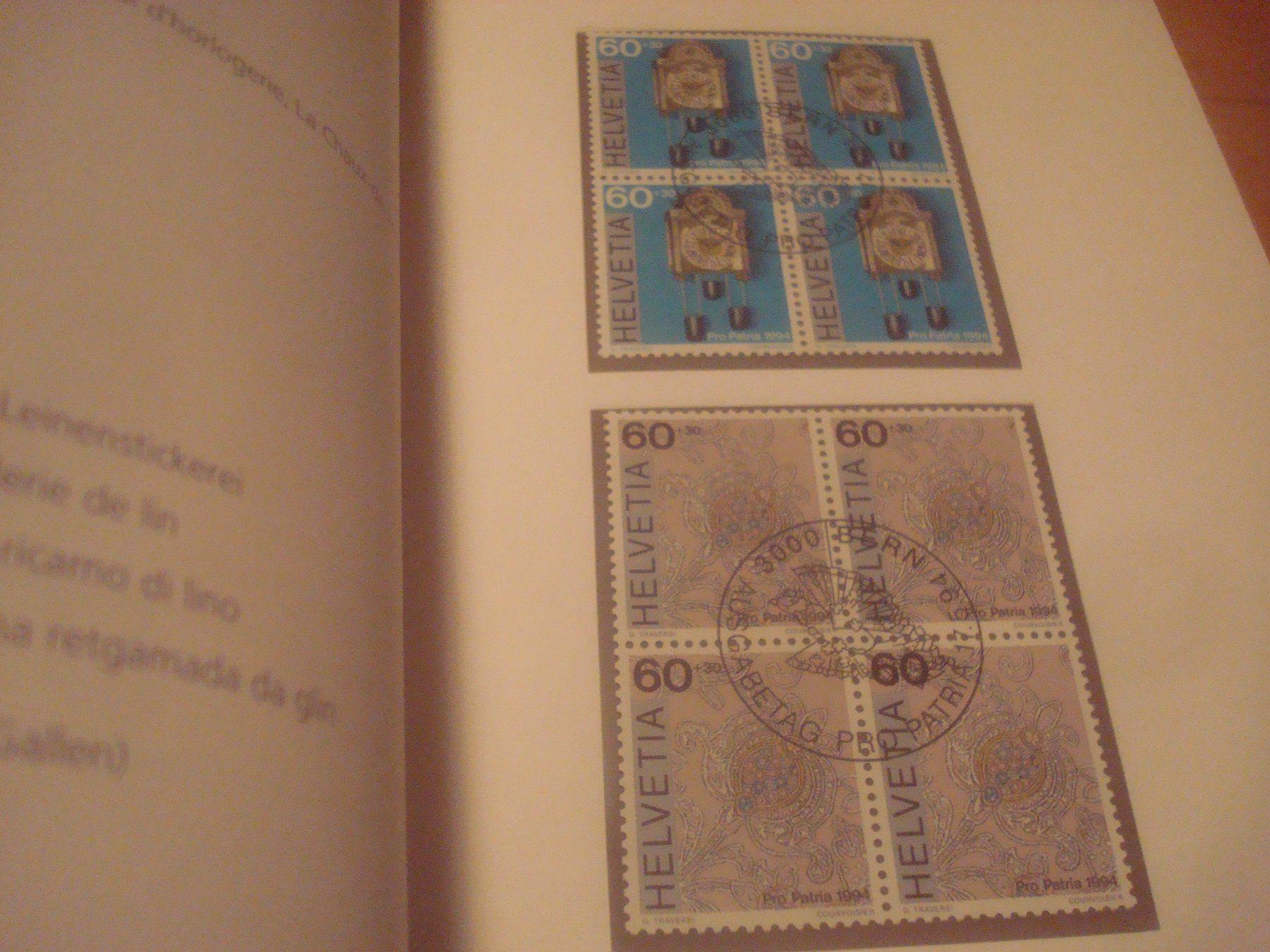 Tutti i francobolli: CH 1994 Jahresbuch mit 4er Blocks – Usato da Gordola venduto da Polentaefung 4