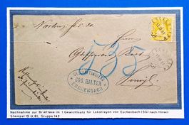 Sitzende Helvetia Kat. 39 ideal gestempelt auf NN Brief