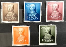 1951 Spanien 500 Geburtstag von Königin Isabella I Satz *