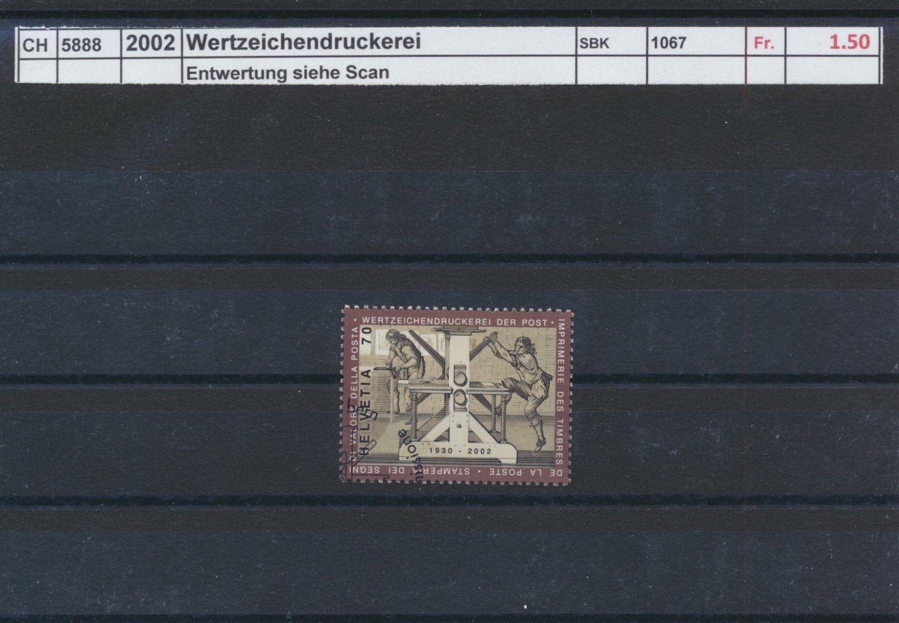 Alle Briefmarken: 2002 "Wertzeichendruckerei", ET - Stempel – Gebraucht aus Winterthur von Zupogeru