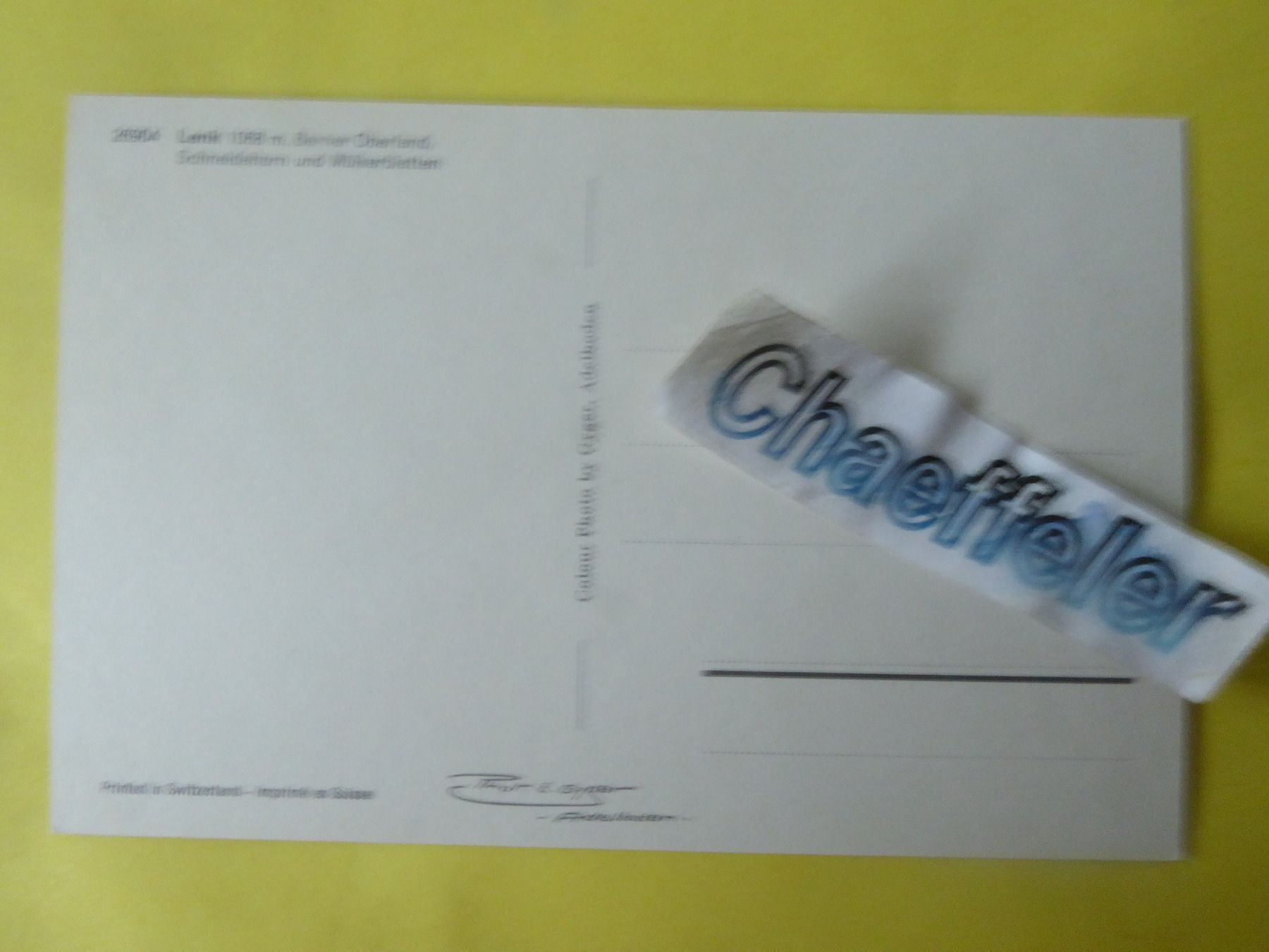 Cartoline postali: 26904 Lenk, Berner Oberland – Usato da Zürich venduto da Chaeffeler 1