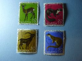 1967 Pro Juventute einheimische Wildtiere et Voll J220-J223