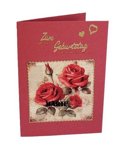 Cartoline: Karte Rosen "Zum Geburtstag" – Nuovo (secondo la descrizione) da Schlatt TG venduto da glueckwunschkarte.22 2