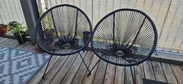 Gartenstühle Acapulco schwarz 2er Set guter Zustand