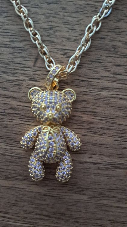 Pendentif Ourson Kookai - Collier Lacet Acier Environ 60 Cm - Neuf Sans Emballage