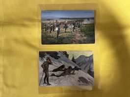 2 Ansichtskarten Schweizer Armee Motiv Militär