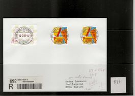 enveloppe 887 et 88$R RM13  avec cachet d'arrivée RARETE
