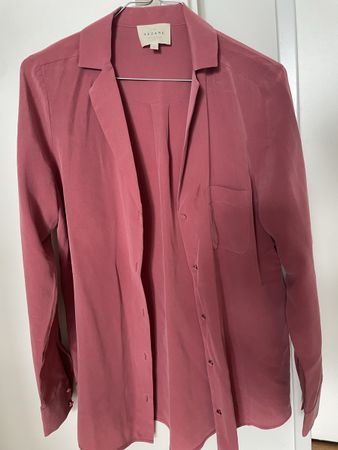 Chemise Sézane rose poudré taille 36 soie 100%