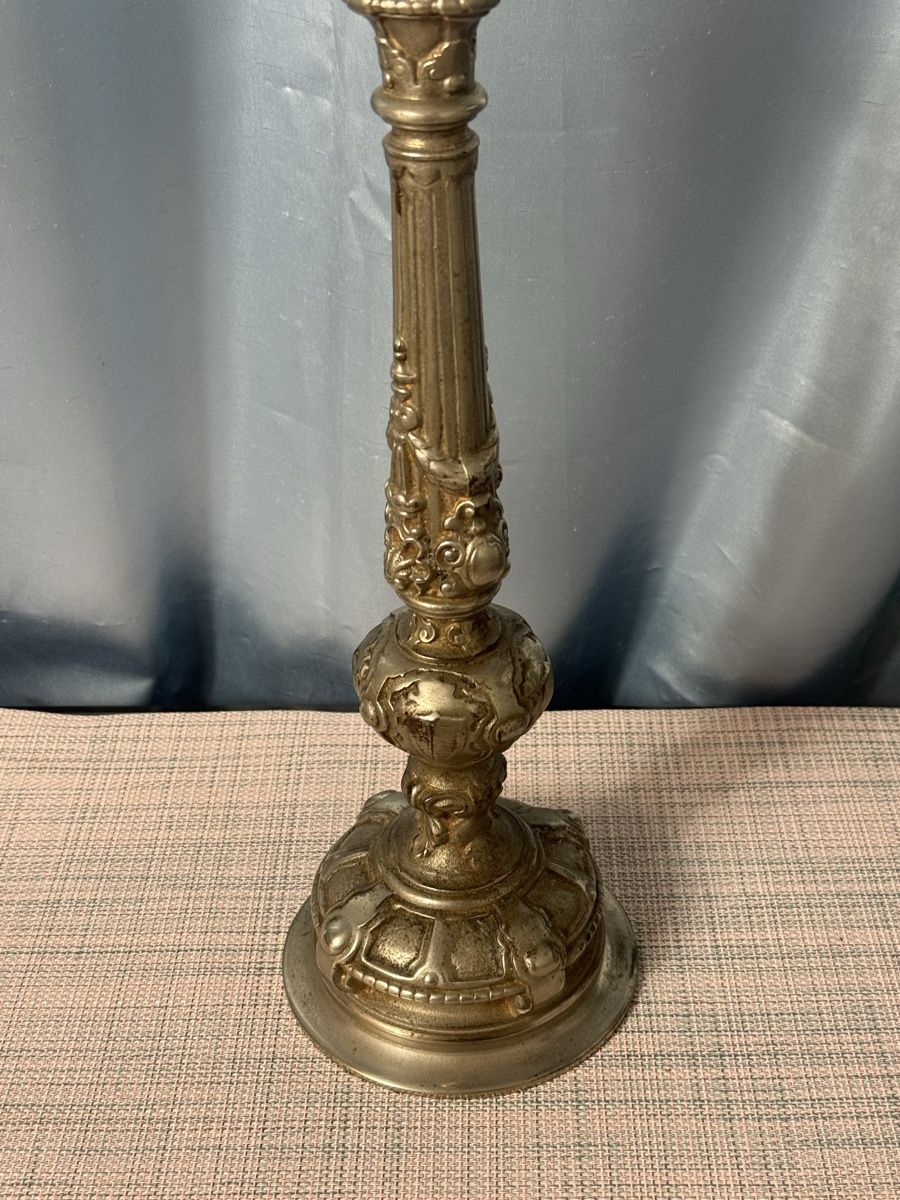 Portacandele: Alter historistischer Kerzenleuchter versilbert 35 cm – Usato da Grenchen venduto da swiss.antiques 1