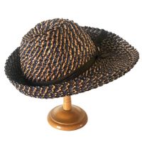 Hut Strohhut nature mit blau Western Style VINTAGE 1960s