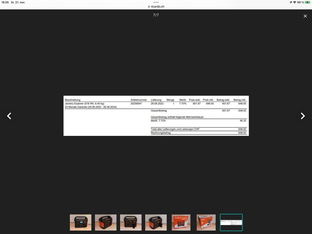 Jackery 500 Kaufen auf Ricardo