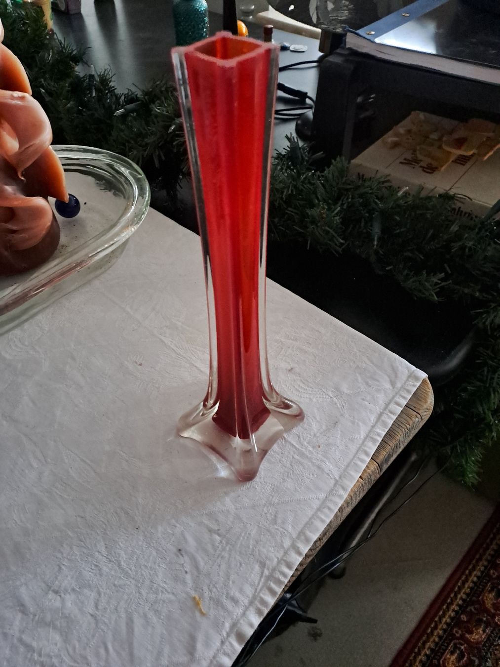 Vasi & Recipienti: Vase rot Glas Glasvase schmal – Usato da Zürich venduto da Schoebi19 2