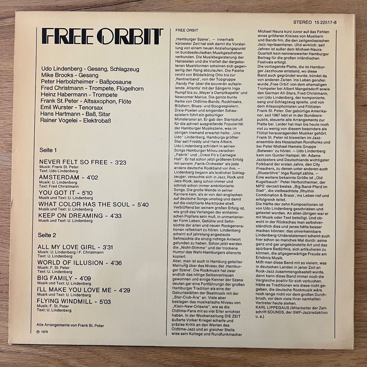 Dischi in vinile: Free Orbit - Same (Udo Lindenberg) / D-Press. 1975 – Usato da Gais venduto da soundcave57 1