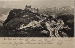 RIGI-KULM  -  Dampfzug - und die Alpen - 1905