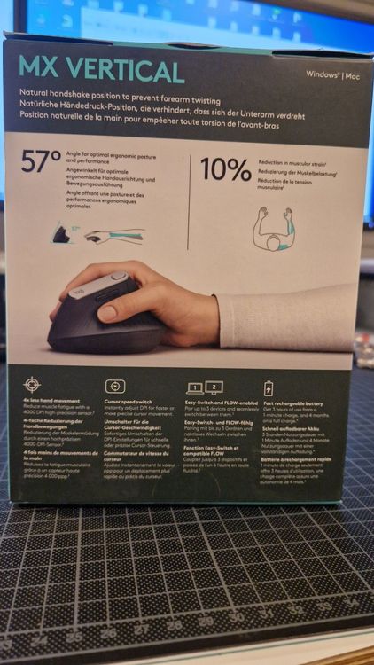 Co2CREA Harte Etui Tasche Für Logitech MX Vertical Maus – Stoßfest, Wasserdicht, Mit Trageschlaufe
