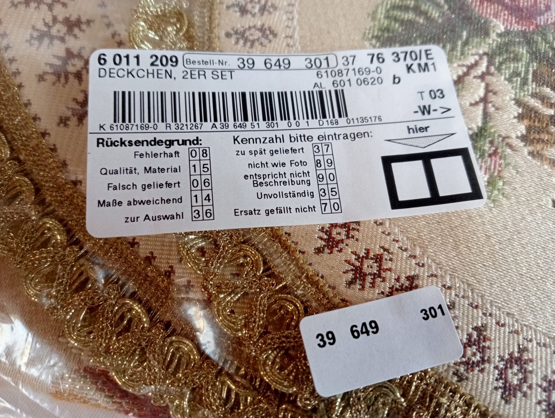 Altra biancheria da tavola: Neu & OVP  2er Set Vintage Deckchen-Set Läufer & Rund Borte – Nuovo e nell'imballaggio originale da Oberdorf BL venduto da Barocki888 2