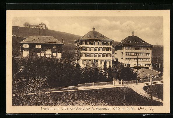 Cartoline postali: Appenzell, Ferienheim Libanon-Speicher – Usato da Berlin venduto da bartko-reher