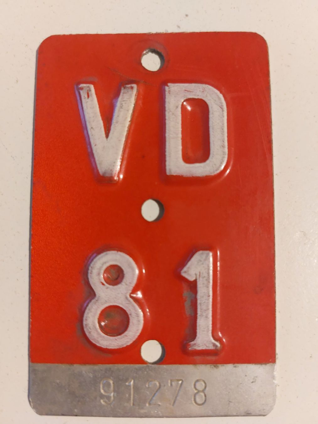 Sachs Insegne: Velonummer VD 81 plaque Velo – Usato da Schenkon venduto da Uhu007