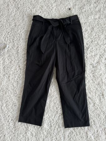 CK CALVIN KLEIN Damen Hose Schwarz Popeline IT44 DE 40 NEU