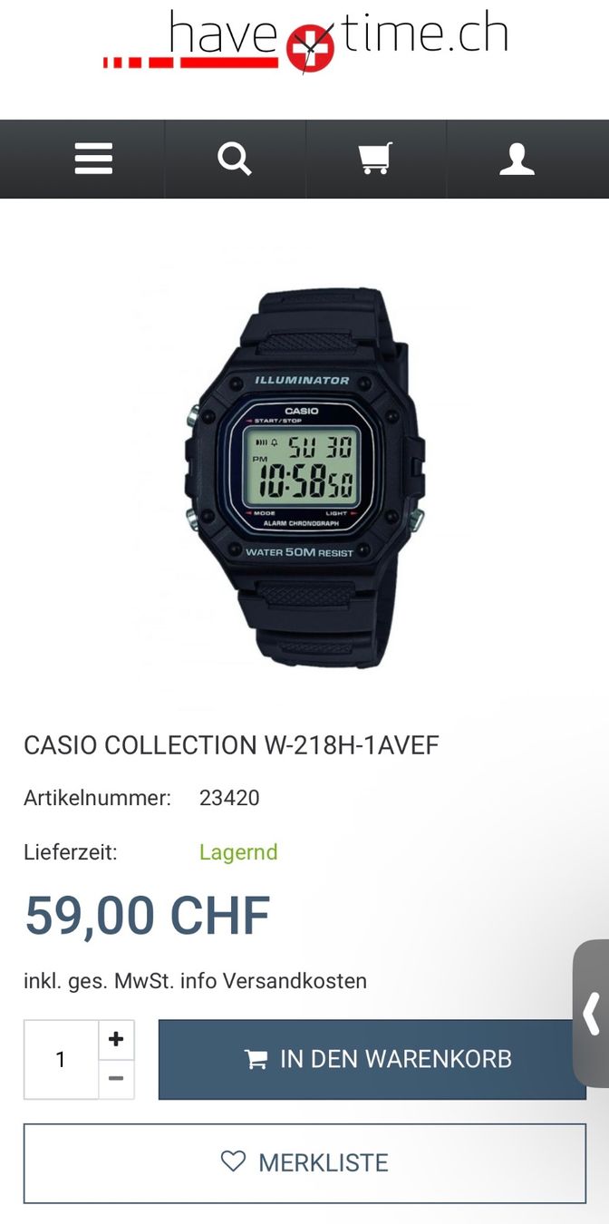 Casio Orologi: Casio Digital Uhr - Neu und Originalverpackt – Nuovo e nell'imballaggio originale da Dietikon venduto da sal_zdn5 1
