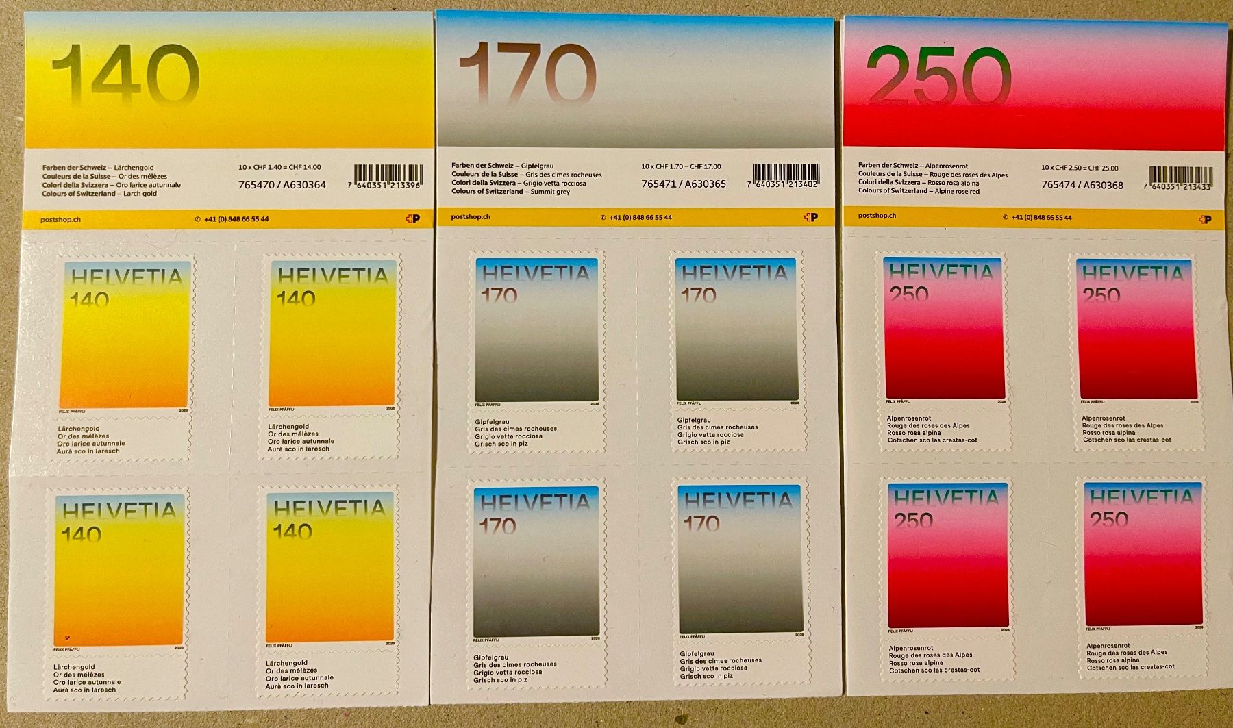 Alle Briefmarken: „ Farben der Schweiz“  2026 – Neu (gemäss Beschreibung) aus Grafenort von Solar11