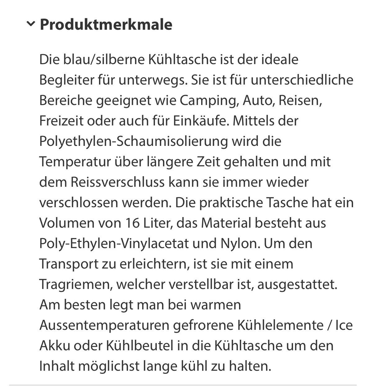 Kühlschränke & Kühlen: Kühltasche Sunshine 16 Lt. Blau / Silber – Neu und originalverpackt aus Dörflingen von  6