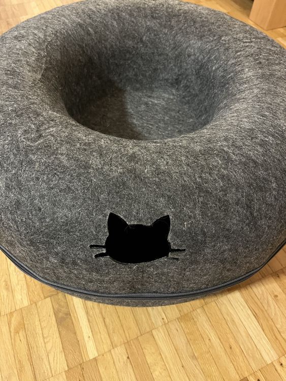 Katzentunnel XXL Donut Form - Spiel- Und Schlafplatz Mit Spielball, Faltbar