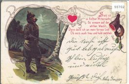 Soldat auf der Wacht - Litho